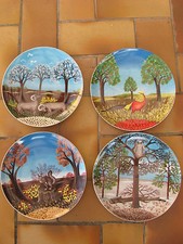 4 ASSIETTES COLLECTION LES ANIMAUX 4 SAISONS 24 cm