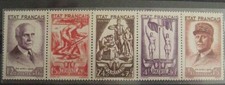 1943 - Timbres France Bande Travail Famille Patrie YT576/580 ** / MNH
