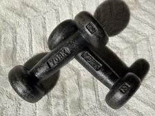 YORK Bun Head 2lb Dumbbells WEIGHTS Round Head Pair Set Vintage Old School  Rare