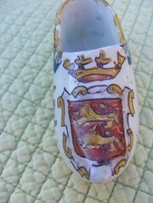 Vintage French Faience SHOE Sabot France Quimper Open Salt Dives-Sur-Mer