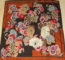 VINTAGE WOMEN'S FIORIO 100% PURE SILK SILK SILK SOIE SCARF (467) 86cm x 88cm