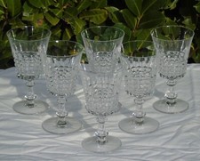 Val Saint Lambert Service of 6 crystal glasses model Esneux Chartreuse H 11.8
