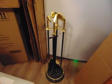 5 Piece Brass Golf Themed Golf Club & Ball Fireplace Tool Set