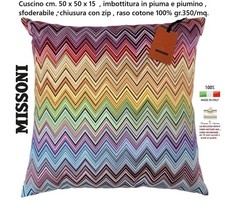MISSOIN Coussins Décoratifs CM. 50 X 50 x 15 Tissu  Double Face plume et duvet