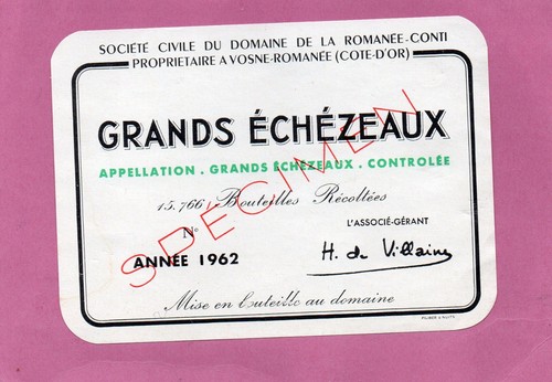 Etiquette grands echezeaux - etiquette,