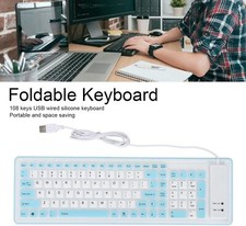 Clavier pliable silicone flexible, 103 touches,  câble USB, pour PC, et Portable