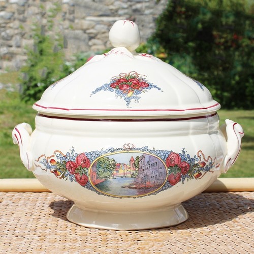 Ancienne soupière faïence - soupière, en
