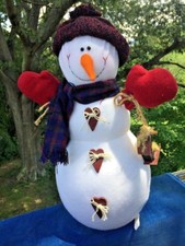 Antique Primitive SNOWMAN RED