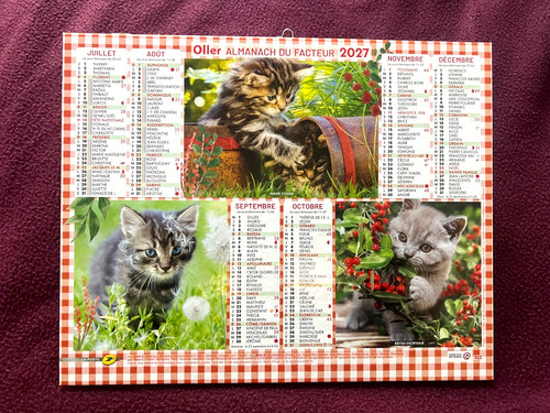 Calendrier almanach facteur - calendrier,