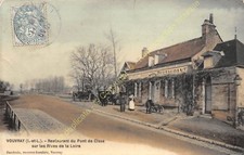 CPA 37210 VOUVRAY Restaurant du Pont de Cisse with motorcycle Edit BAUDOIN ca1906