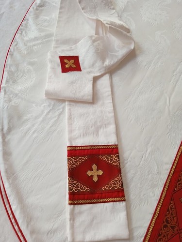 Chasuble blanche doublée