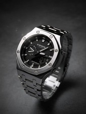Montre style G‑Shock Custom AP Silver/Black