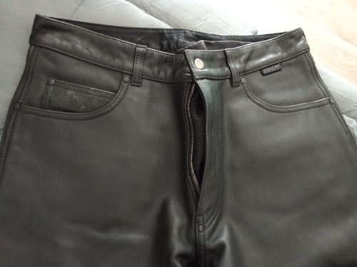 Pantalon cuir noir moto - noir,