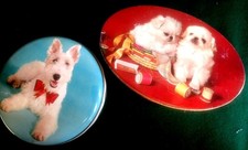 2 anciennes Boites Métalliques Confiserie Louis Clauss Paris "petits chiens"