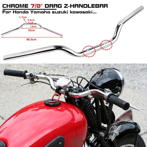 Moto guidon chromé 22mm - 7/8",