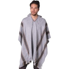 Alpaga Poncho Homme à Capuche