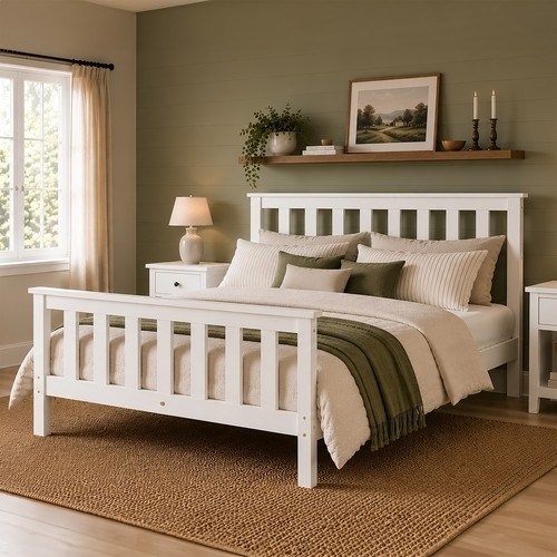 Lit bois double futon cadre - lit, en