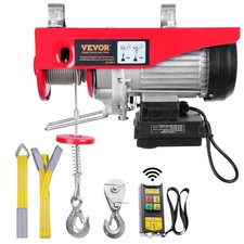 VEVOR Treuil Palan Électrique Levage à Câble 600 kg Télécommande Sans Fil 1150 W