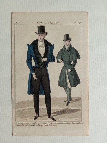 Men fashion engraving 1830 - fashion,