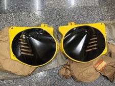 Suzuki PE175 RM100 RM125 L/R Frame Side Cover Yellow NOS 47111&47211-41301-019