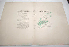 RARE PROOF COVER PRINT "UNDER WOOD" ANDRE THEURIET Conquet 1883