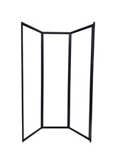 Paroi pliante de baignoire MARWELL Black Light 3 vantaux 125 cm x 143 cm x 5 ...