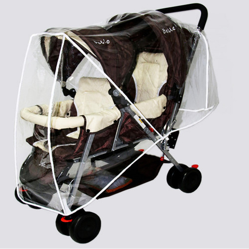 Double poussette pluie housse - double,