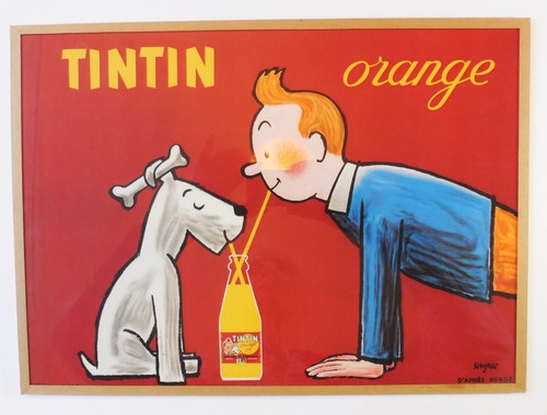 Tintin orange affiche - tintin,