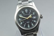 New Batt [Exc+5] Hamilton Khaki Field 38mm 6361 Blue Dial Qz Mens Watch 