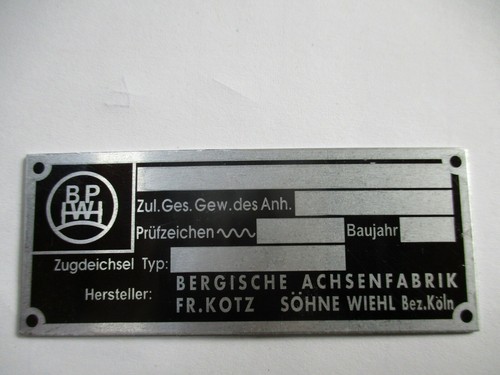 Bpw plaque bouclier - bpw, timon