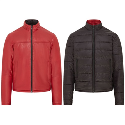 Veste cuir rouge - en,