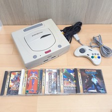 Sega Saturn console white Japanese bundle with 5 games tested US duty paid W113