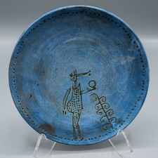 READ Jacques Blin (1920-1995) Zoomorphic Blue Bread Plate 6" Ceramic #4