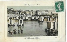 Beautiful old CPA postcard BOULOGNE / sea beach trailers bath time