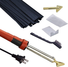 Plastic Welding Kit with Welder, Rods, Reinforcing Mesh, Hot Iron Stand, and Wir