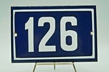 OLD ENAMELED PLAQUE HOUSE NUMBER No. 126 - loft decoration   