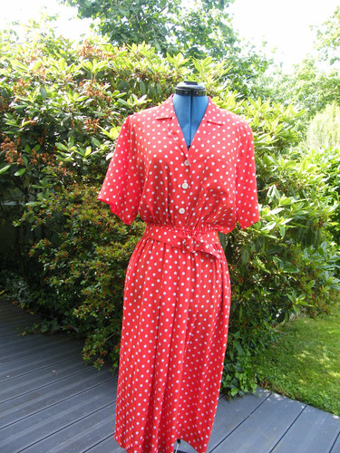 Robe vintage rouge à - t.40,