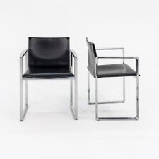 2010s Cassina 184 Eve Dining Arm Chairs by Piero Lissoni Black Leather 12+ Avail