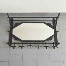 FRENCH ART DECO 1920 1930 METAL HAMMER WALL & MIRROR COAT RACK 20S 30S