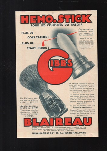 Vieux papiers publicité gibbs - publicité,