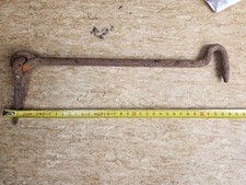 Ancien crochet 32 cm fer forgé pour porte volet grille, serrure penture