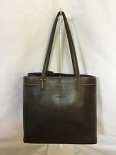 Just Campagne Paris Tote Bag Handbag Purse Leather Dark Brown USED Good Cond