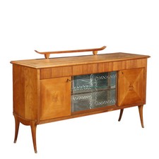 Buffet Vintage Plaqué en Merisier Italie Années 1950 Original
