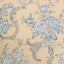 Edgar Floral Toile BLUESTONE Home Decor Linen Drapery Sewing Pillow Fabric BTY