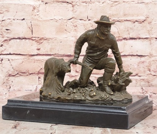 Bronze cowboy loyal chien - cowboy,