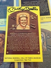 Mickey Mantle Yankees signed autographed baseball card HOF plaque postcard AUTO