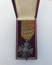 Croix de Guerre 1914-1917, argent, poinçonnée, 4 palmes