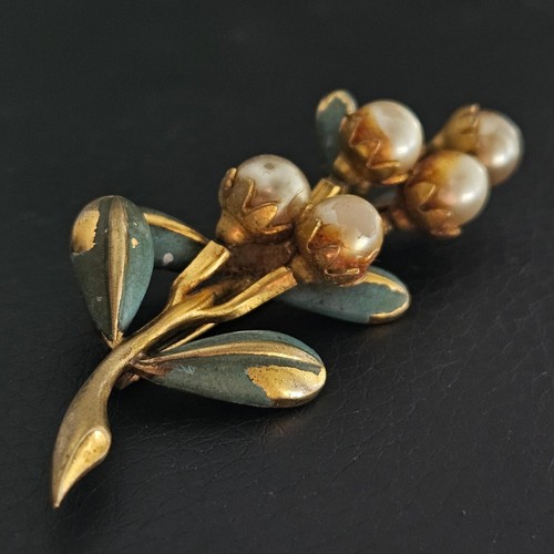 Broche rameau muguet perles - rameau, de