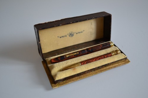 Parure stylo unic plume 18 - stylo, or