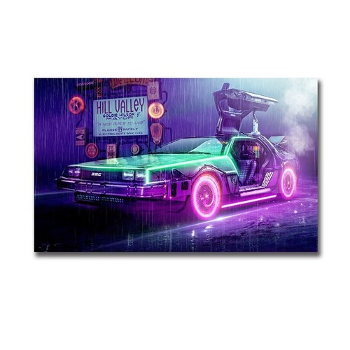 Toile tableaux delorean - toile,